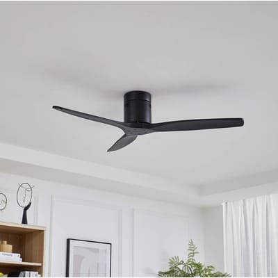 Lucande - Plafondventilatoren zonder verlichting - Hout, ijzer - H: 23 cm - zwart