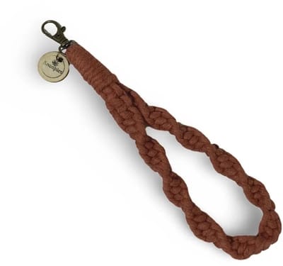 Macramé Pols Keycord - Twist - Rood/Roestbruin - Katoenkoord - Prijs per Stuk - Inclusief Verzendkosten
