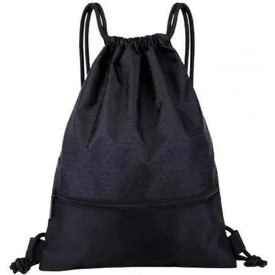 Sac de Rangement pour Sport Extérieur Corde Épaisse Basketball Ballon de Foot Salle de Sport Grande Capacité Imperméable Fermeture Éclair Sac à Dos Fitness Homme Sac noir