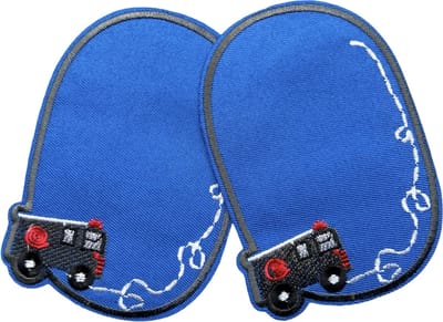 Knie Elleboog Strijk Stukken Brandweerauto Patch Set Blauw 8.2 cm / 11.3 cm / Blauw