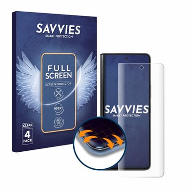 Savvies - Screenprotector voor Samsung Galaxy Z Fold 5 - Folie Beschermfolie transparant volledig dekking 4 Stuks