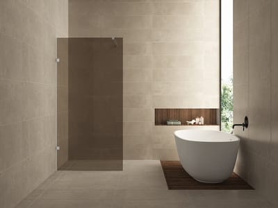 Less inloopdouche 1200 x 2000 mm – Nano vintage brons glas | Chroom – Profielloos