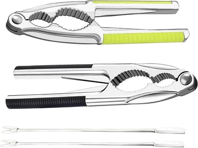 Hazelnootkraker Set met 2 Stuks en Notenprikkers - Perfect voor Walnoten, Pecannoten en Braziliaanse Noten