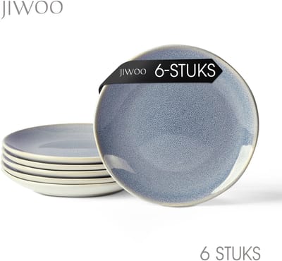 Dinerborden set van 6 (Ø19,5cm / 8 inch) bordenset, Pastaborden, dubbel reactief glazuur, serviesset 6 persoons, Geschikt voor restaurants, Horeca, familiefeesten, banketten en picknicks, Magnetron-vaatwasserbestendig, Keramiek