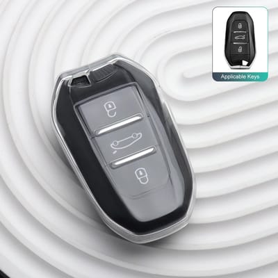 Zachte TPU Auto Sleutelhoes Beschermhoes Voor Peugeot 308 3008 408 4008 508 5008 Gt Line Citroen C3 C4L C3X C5X Auto Accessoires gray