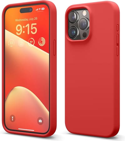 Arara Hoesje Geschikt voor iPhone 15 Pro Max Hoesje Siliconen - liquid Backcover - Rood