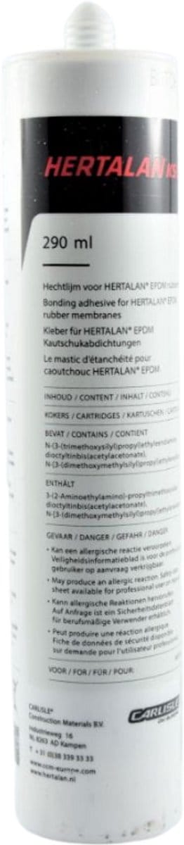 HERTALAN® afdichtingsmiddel KS96 voor EPDM-membranen 290 ml afsluitflens muurbarrièrefolie voor het afdichten van gebouwen Afdichting Isolatiebaan Gevelbescherming | Terras Balkons Ventilerende vloeren