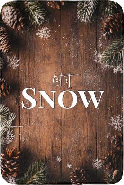 Badmat 60x90 cm - Antislip - Sneeuw - Houtlook - Quote - Let it snow - Badmatten voor badkamer - Badkamermat - Douchemat - Badkamer mat