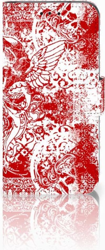 Telefoonhoesje met Naam Samsung Galaxy S10e Angel Skull Rood