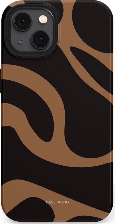 Casetastic Hoesje Geschikt voor Apple iPhone 13 Magsafe - Stijlvolle Beschermende Duo-layer Case - Chocolade Golven