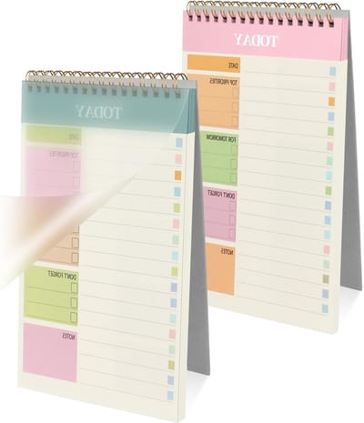 2-delige A5 Weekplanner met 52 Scheuren, Ongeorganiseerde Dagelijkse Planner en To-Do Lijst Pad voor Efficiënte Planning en Organisatie