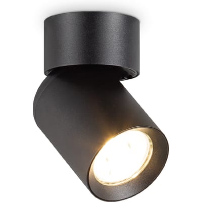 Home Sweet Home - Moderne LED Rond Opbouwspot Swing - Zwart - 6/6/11.5cm - lichts plafondspot - gemaakt van metaal - voor Woonkamer en Slaapkamer