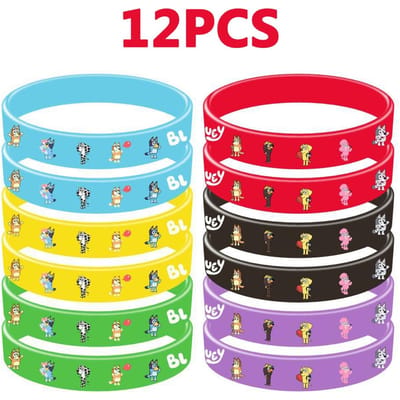Bluey Bingo Armband Speelgoed Anime Randaccessoires Cartoon Sport Zacht Rubberen Polsband Cadeau Voor Kinderen blue