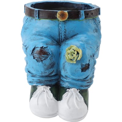 Broek Bloempot Hars Stijlvolle Look Veelzijdig Decoratieve Bloempot Plantenbak Tuin blue