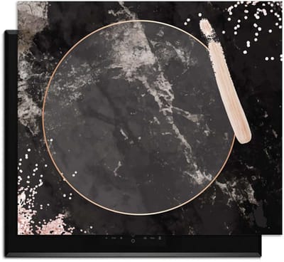 KitchenArt - Midnight Rose - Inductie Beschermer - 52x35 cm - Kookplaat Beschermer - Luxe Afdekplaat Inductieplaat - Anti-slip & Oprolbaar - Beschermmat Inductiekookplaat