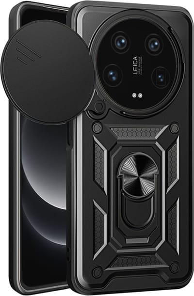 Hoesje geschikt voor Xiaomi 14 Ultra - Techsuit Camshield Back Cover - Zwart