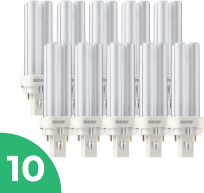Sidef Stick Spaarlamp G24q-3 (4 pin) PL-C / Dulux D/E - 26W - Warm Wit Licht (3000K) - 1780 lm - 10 jaar - Niet Dimbaar - 10 stuks - Bespaar op energiekosten