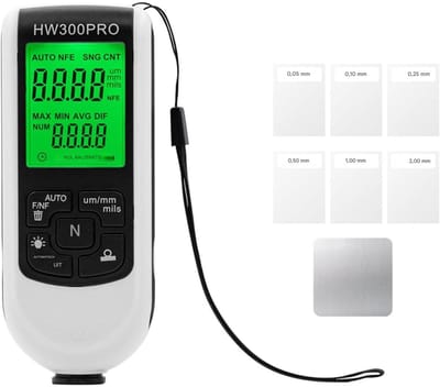 TOVBMUP Pluizenmes - Digitale Laagdiktemeter - Meetbereik 0-2000µm - Dubbele Sonde Technologie met LCD Achtergrondverlichting - Geschikt voor Auto Lak en Metaal - Zonder Batterij - Batterijindicatie en Auto Uitschakeling