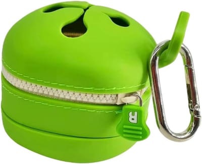 Hengelafvalbak - Opvouwbare Vuilnisbak - Visafval Verzamelen - Met Karabijnhaak - 10.5 cm - Groen
