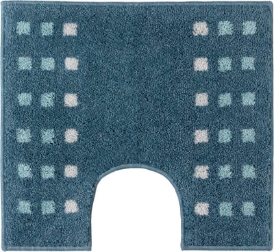 Casilin WC Mat met Uitsparing Brica 60x55cm - Antislip - Water absorberende Toiletmat - Wasbaar en Sneldrogend - Blauw Ocean