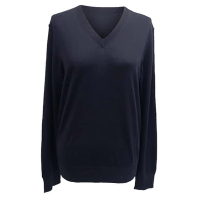 Dolce & Gabbana gebreide V-hals trui van marineblauwe wol