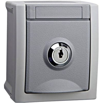VIKO 90591044-DE Pacific Wandcontactdoos met randaarde afsluitbaar spatwaterdicht Grijs 1 stuk(s)