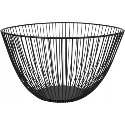 PANIER MÉTALLIQUE 26,5 cm ROND FIL NOIR POUR FRUITS ET LÉGUMES LOFT