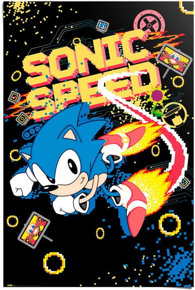 Poster Sonic - speed - 91,5 x 61 - Papier - REINDERS