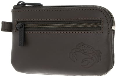 oxmox Leren sleutelgeval Leather Keyholder Crab 2.0 Embossed Brown donkerbruin