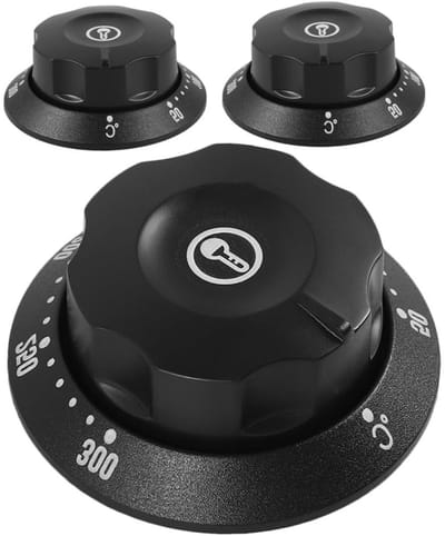 Thermostaat Knop Deksel - Oven Bediening - Apparaat Beschermen - Eenvoudige Installatie - 5.7 cm Diameter - Zwart