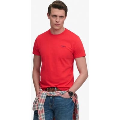 Superdry - Essential Gestapeld Logo Geborduurde T-shirt - Heren - T-shirts
