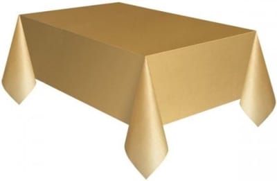 Tafelkleed Plastic Goud XL 137x274cm  Let op dit is dun plastic geen tafelzeil