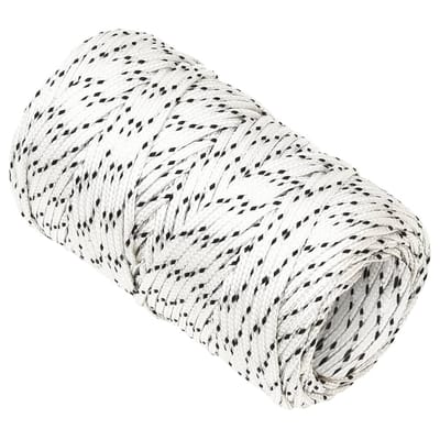 vidaXL - Boottouw - gevlochten - 2 - mmx50 - m - polyester - wit