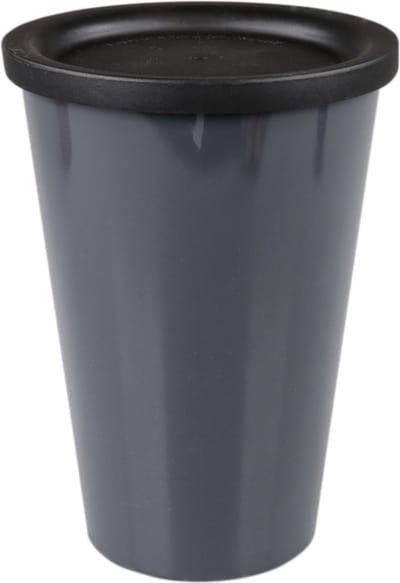 Ornamin - 400 ml- Beker met deksel- hoogglans- to go- beker - SAN - reusable - onbreekbaar - 400ml - grijs - 9 stuks