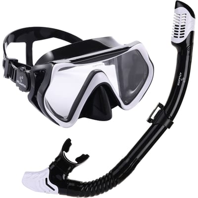 Atlantis Borneo Combo - Snorkelset - Duikbril - Snorkel - Volwassenen - Zwart/Wit