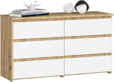 Ladekast CL100 met 6 Lades / AKORD Furniture Factory / Artisan Eik - Wit / 100 x 57 x 35 cm