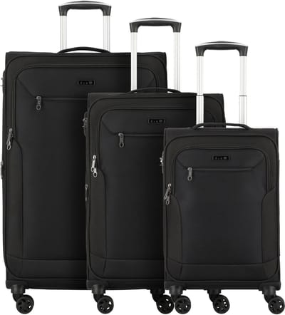 d & n Travel Line 6804 4-wiel kofferset 3st. - Zachte bagage - Combinatieslot - schwarz