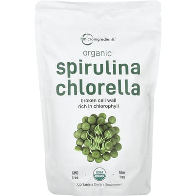 Micro Ingredients, Biologische Spirulina Chlorella, 720 Tabletten