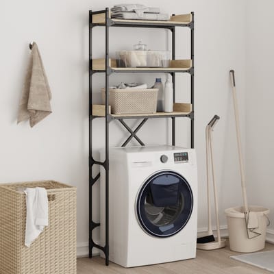 vidaXL - Wasmachinekast - 67x25x163 - cm - bewerkt - hout - sonoma - eikenkleurig