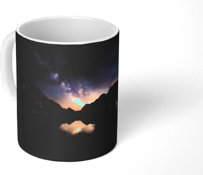Mok - Koffiemok - Kristalhelder meer - Bergen - Bergen - Mokken - 350 ML - Beker - Koffiemokken - Theemok