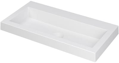 INK Dock Wastafel Polystone Zonder Kraangat - 800x400x60 mm - Mat Wit
