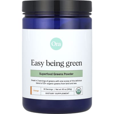 Ora, Easy Greens, Superfood Groenpoeder, Sinaasappel, 240 g (240 gram)
