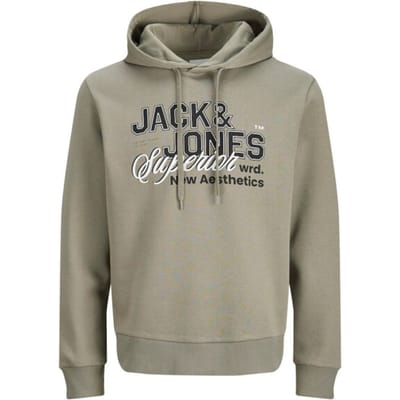 Jack & Jones Trui Jjelogo Sweat Hood 2 Col 25/26 Noos 12279649 Vetiver Mannen Maat - M