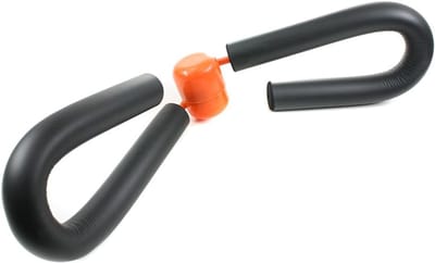Oberschenkeltrainer Arm - Thigh Trainer - Spierversterking Thuis - Neemt Weinig Ruimte - 30x30x10cm - Zwart/Oranje