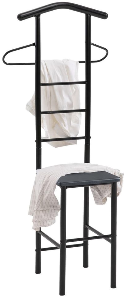 Kledingrek JIVO in zwart met zwart metalen frame