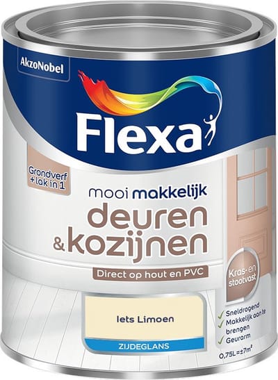 Flexa - Mooi Makkelijk Deuren & Kozijnen Zijdeglans - Iets Limoen - Mengverf - 750 Ml