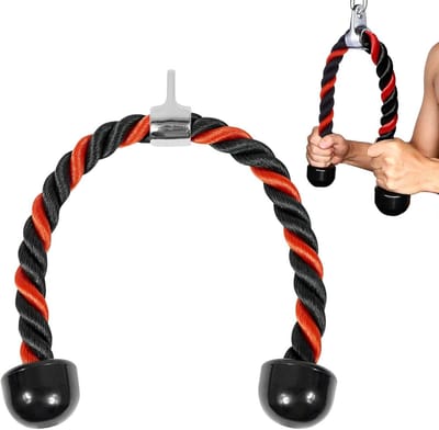 Triceps Touw voor Krachttraining - Nylon Tricep Touw met Handvat voor Thuis en Sportschool, Ideaal voor Spieropbouw en Fitness