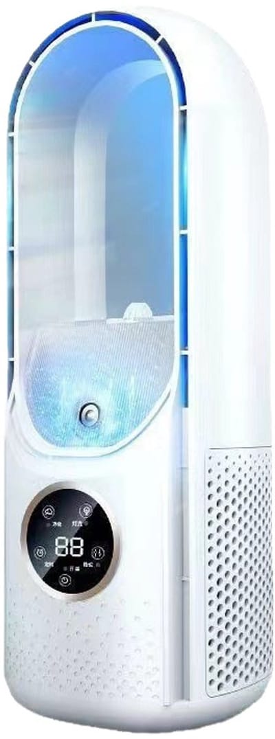 Draagbare Mi'ni airconditioner - 4-in-1 luchtkoeler met luchtbevochtiger, ventilator en nachtlampje - Koelventilator - Watersproeier