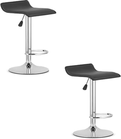 FORT kruk - zwart eco-leer / chromen onderstel x 2