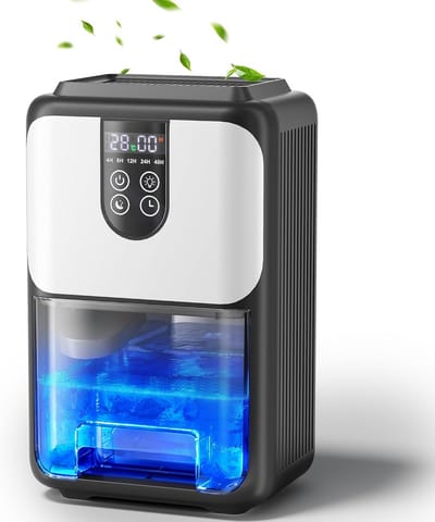 Compacte Luchtontvochtiger 1.8L met Timer - Stil & Draagbaar voor Thuis, Slaapkamer en Badkamer